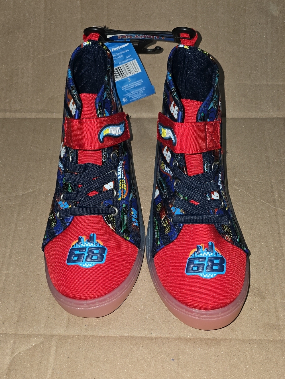 Nwt Boys Hot Wheels  High-Top Lite up Sneakers Multiple Sizes Available